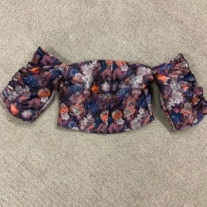 h&m floral brocade bustier size 10